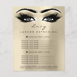 Makeup Artist Beauty Lash Glitter Price List Eyes Flyer