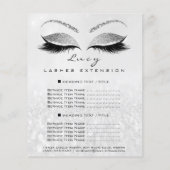 Makeup Artist Beauty Lash Glitter Price List Gray1 Flyer (Achterkant)