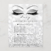 Makeup Artist Beauty Lash Glitter Price List Lucy Flyer (Achterkant)