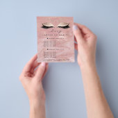 Makeup Artist Beauty Lash Glitter Price List Marbl Flyer (Hand)