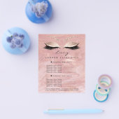 Makeup Artist Beauty Lash Glitter Price List Marbl Flyer (Enkel)
