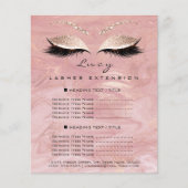 Makeup Artist Beauty Lash Glitter Price List Marbl Flyer (Voorkant)