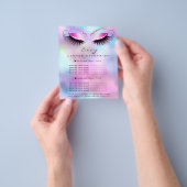Makeup Artist Beauty Lash Glitter Price List Roze Flyer (Hand)