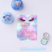 Makeup Artist Beauty Lash Glitter Price List Roze Flyer (Enkel)