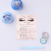 Makeup Artist Beauty Lash Glitter Price List Roze Flyer (Enkel)