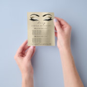 Makeup Artist Beauty Lash Glitter Price List Sepia Flyer (Hand)