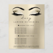 Makeup Artist Beauty Lash Glitter Price List Sepia Flyer (Achterkant)