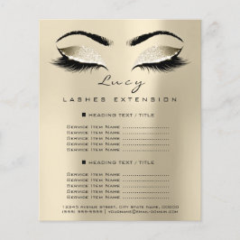 Makeup Artist Beauty Lash Glitter Price List Sepia Flyer