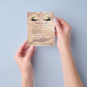 Makeup Artist Beauty Lash Gold Glitter Flyer Marbl (Hand)