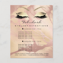 Makeup Artist Beauty Lash Gold Glitter Flyer Marbl