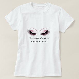 Makeup Artist Beauty Lash Studio Glitter Roze Rose T-shirt