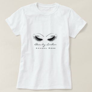 Makeup Artist Beauty Lash Studio Glitter Silver T-shirt