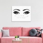 Makeup Artist Beauty Lashes Extension Grey Grey Gr Canvas Afdruk (Insitu (Woonkamer))