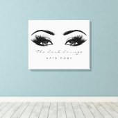 Makeup Artist Beauty Lashes Extension Grey Grey Gr Canvas Afdruk (Insitu (Houten vloer))