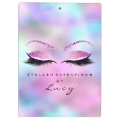 Makeup Artist Beauty Lashes Glitter Pink Blue Klembord (Achterkant)