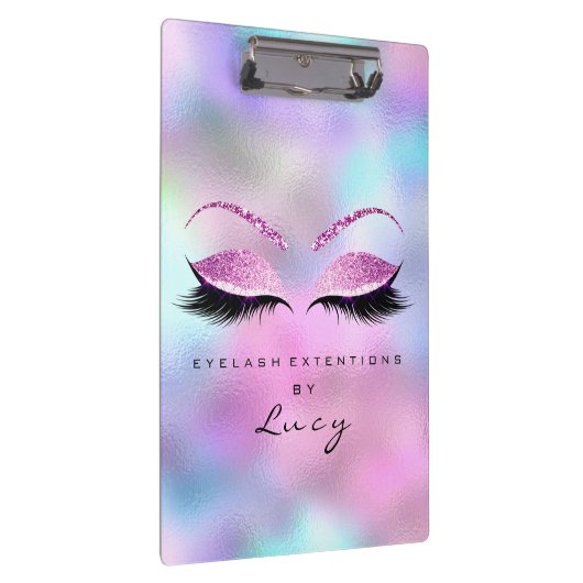 Makeup Artist Beauty Lashes Glitter Pink Blue Klembord (Rechts)