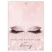 Makeup Artist Beauty Lashes Glitter Pink Eyes Klembord (Achterkant)