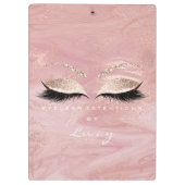 Makeup Artist Beauty Lashes Glitter Pink Marble Klembord (Achterkant)