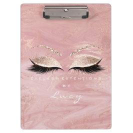Makeup Artist Beauty Lashes Glitter Pink Marble Klembord