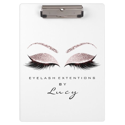 Makeup Artist Beauty Lashes Glitter Pink White Klembord (Voorkant)