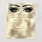 Makeup Artist Beauty Lashes Gold Price List Eyes Flyer (Voorkant)