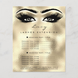 Makeup Artist Beauty Lashes Gold Price List Eyes Flyer