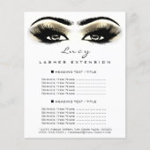 Makeup Artist Beauty Lashes Gold Price List White Flyer (Voorkant)