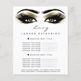 Makeup Artist Beauty Lashes Gold Price List White Flyer