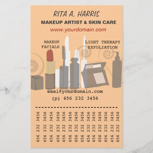 Makeup Artist Beauty Products Business Services Flyer (Voorkant)