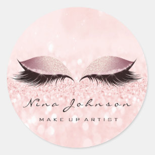 Makeup Artist Beauty Roos Roze oog Glitter Lashes Ronde Sticker