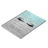 Makeup Artist Beauty Salon Blue Aqua Silver Grey Notitieboek (Linkerzijde)