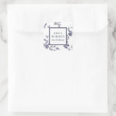 Makeup Artist Beauty Salon  Blue Floral Vierkante Sticker (Tas)