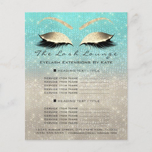 Makeup Artist Beauty Salon Blue Glitter Flyer Ivor (Voorkant)