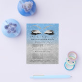 Makeup Artist Beauty Salon Blue Glitter Silver Flyer (Enkel)