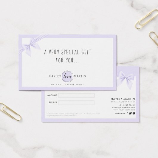Makeup Artist Beauty Salon Cadeaubonnen Visitekaartje (Kantoor)