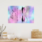 Makeup Artist Beauty Salon Eyebrow Pink Glitter Poster (Keuken)