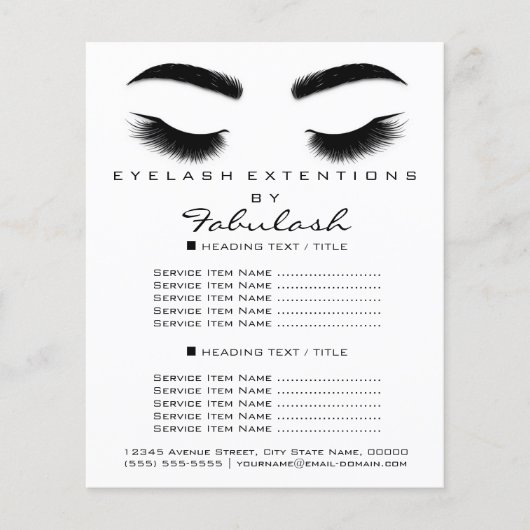 Makeup Artist Beauty Salon Flyer SPA Black White (Voorkant)