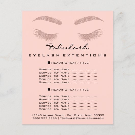 Makeup Artist Beauty Salon Flyer SPA Roos Prijzen (Voorkant)