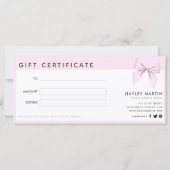 Makeup Artist Beauty Salon Gift Certificate Kaart (Achterkant)