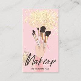 Makeup Artist Beauty Salon Glam Pink en Gold Visitekaartje