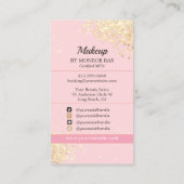 Makeup Artist Beauty Salon Glam Pink Gold glitter Visitekaartje (Achterkant)