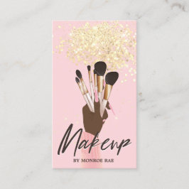 Makeup Artist Beauty Salon Glam Pink Gold glitter Visitekaartje