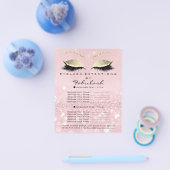 Makeup Artist Beauty Salon Glitter Flyer Pink Gold (Enkel)