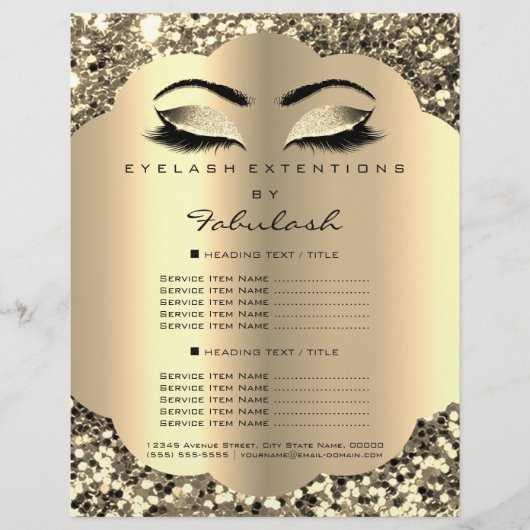 Makeup Artist Beauty Salon Glitter Flyer-prijzen Flyer (Voorkant)