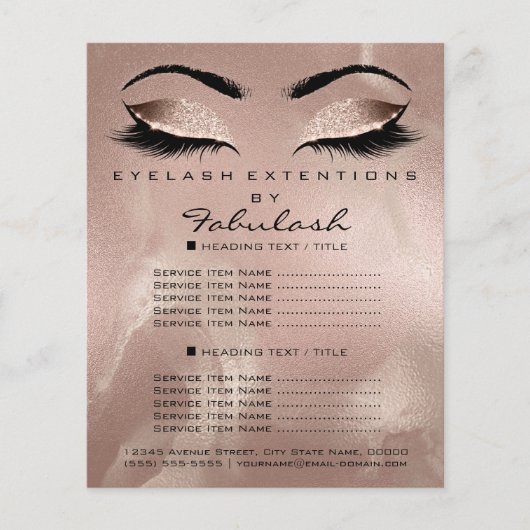 Makeup Artist Beauty Salon Glitter Flyer Skinny (Voorkant)