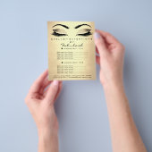 Makeup Artist Beauty Salon Glitter Gold Prices Flyer (Hand)