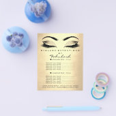 Makeup Artist Beauty Salon Glitter Gold Prices Flyer (Enkel)