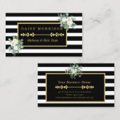 Makeup Artist Beauty Salon Gold  Floral Visitekaartje (Voorkant / Achterkant)