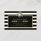 Makeup Artist Beauty Salon Gold  Floral Visitekaartje (Achterkant)