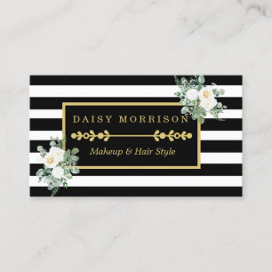 Makeup Artist Beauty Salon Gold  Floral Visitekaartje